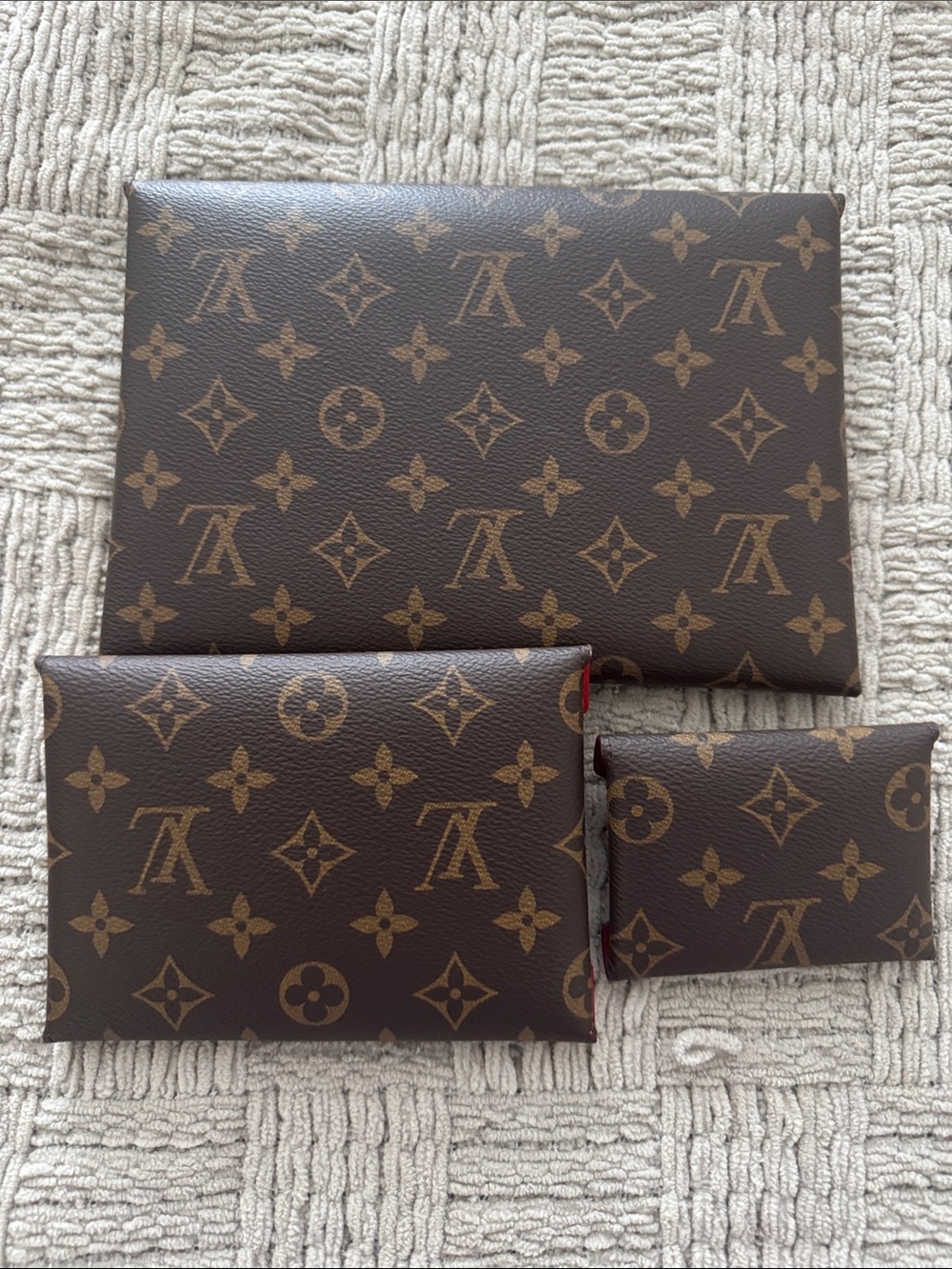 Louis Vuitton Monogram Envelope Pouch Trio in Brown and Gold - Picture 6 of 7
